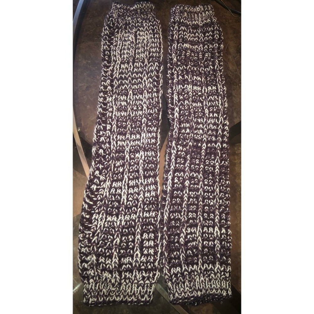 Dark Purple and White Boot Socks